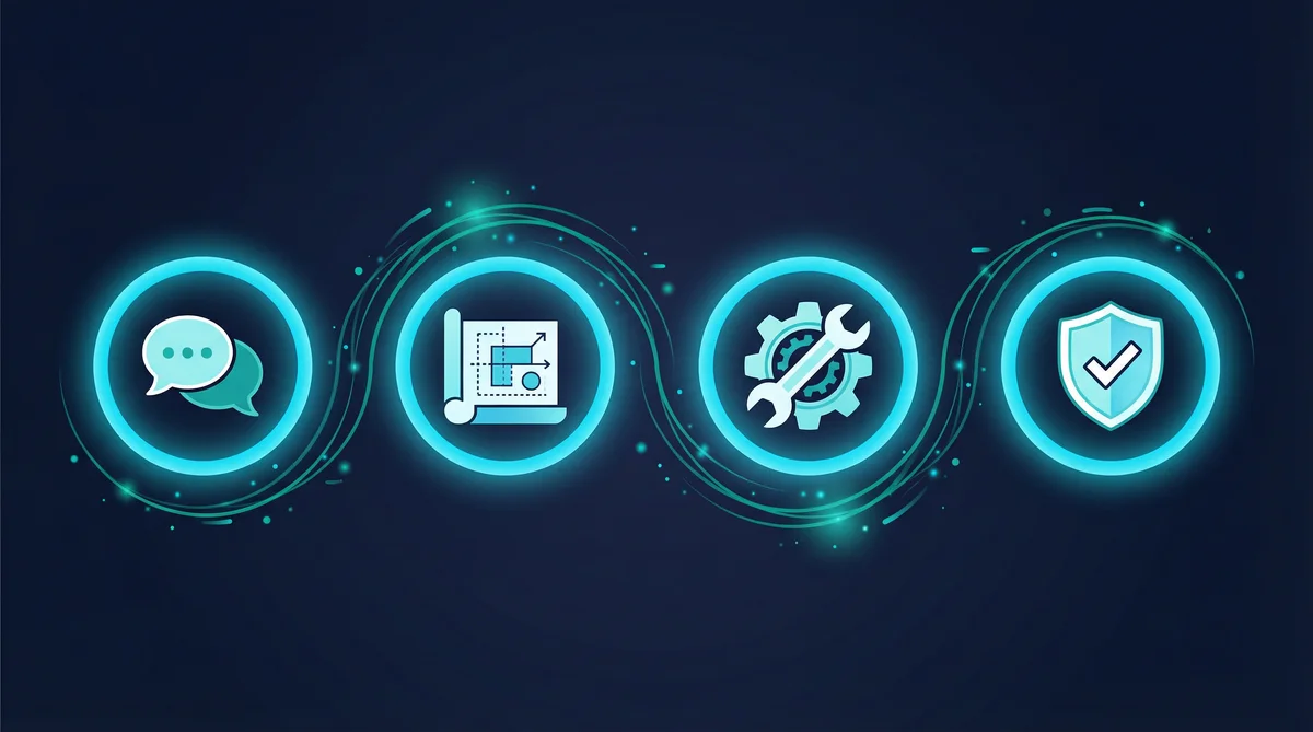 Four-step process from conversation to running system